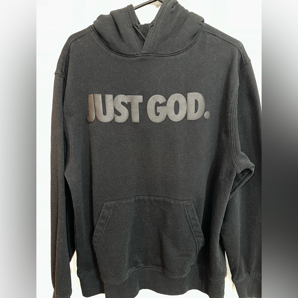 Just God / God is Dope Hoodie, L, Black